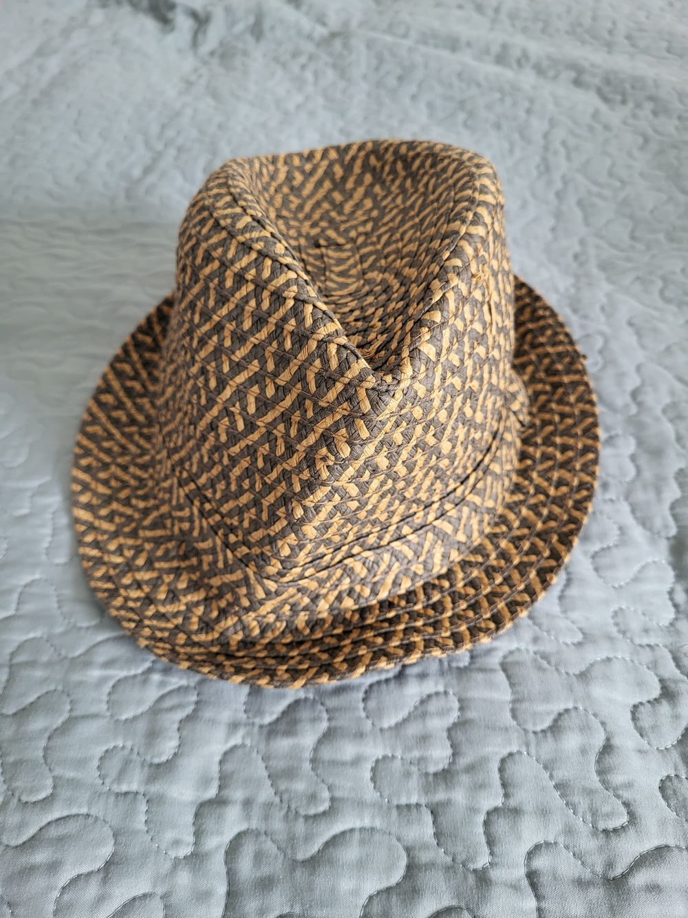 GAP Kids Woven Tan & Brown Fedora Hat